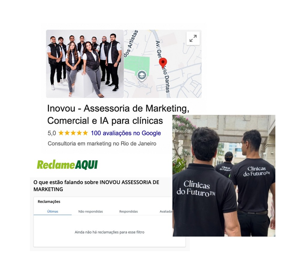 Prova social da Inovou: Google, Reclame Aqui e time